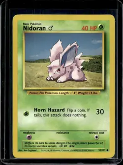 1999 Pokemon Unlimited Nidoran Common #55/102 - Image 1