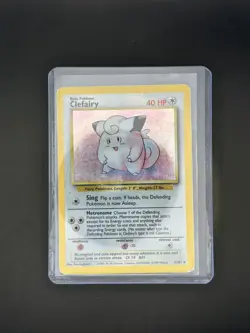Clefairy Holo Unlimited Rare Card 5/102 Base Set - HP Pokemon TCG English - Image 3