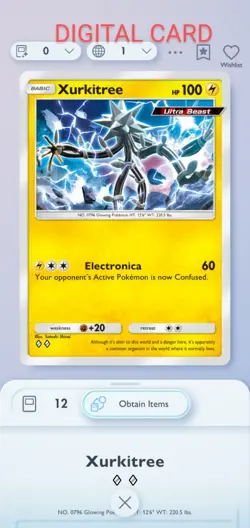 Pokemon Pocket Mobile Game Extradimensional Crisis Set Xurkitree ◇◇ Rare Card - Image 1