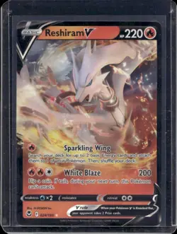 2022 Pokemon SWSH Silver Tempest Reshiram V Holo #024/195 - Image 1