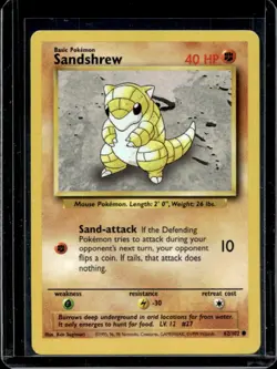 1999 Pokemon Unlimited Sandshrew Common #62/102 - Image 1