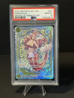 One Piece EB01-057 A Fist of Divine Speed - Shirahoshi SP Alternate Art PSA 10 - Image 1