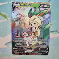 Pokemon Lillie Leafeon V - Waifu Cute Doujin DIY Custom Foil Art Card - NM - Image 1