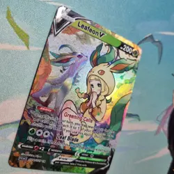 Pokemon Lillie Leafeon V - Waifu Cute Doujin DIY Custom Foil Art Card - NM - Image 5