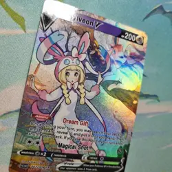 Pokemon Lillie Sylveon V - Waifu Cute Doujin DIY Custom Foil Art Card - NM - Image 4