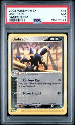2003 Pokemon Ex Sandstorm #24 Umbreon Non Holo PSA 7 - Image 1