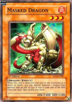 Masked Dragon SD1 - SD1-EN009 - Common - Unlimited Edition - Lightly Played - Image 1