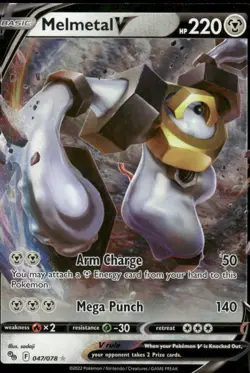 Pokemon Cards Melmetal V 047/078 Pokemon GO Holo Rare V NM - Image 1