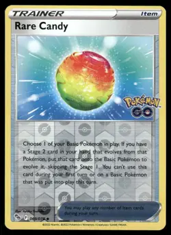 Pokemon Cards Rare Candy 069/078 Reverse Holo Pokemon GO Uncommon NM - Image 1