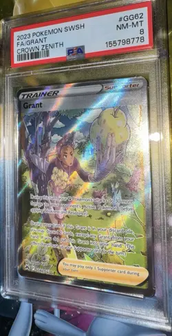 Pokemon 2023 Crown Zenith Grant Full Art Holo Card GG62/GG70 PSA 8 FA FOIL - Image 1