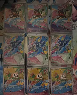 Pokemon TCG First Partner Collection 9 Card Lot Litten Rowlet Popplio - Image 1