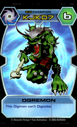 Digimon D-Tector OGREMON HOLO FOIL Card 2002 Bandai DT-43 CHAMPION, KJKD7 - Image 1