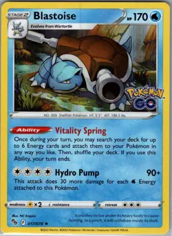Blastoise 017/078 Holo Pokemon GO - Pokemon Card - NM - Image 1