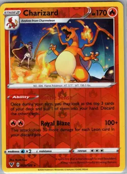 Charizard 025/185 Reverse Holo SWSH04: Vivid Voltage - Pokemon Card - NM - Image 1