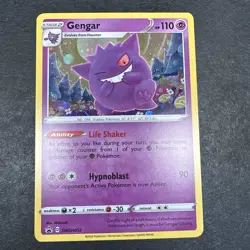 Pokemon Gengar Sword and Shield Promo Cosmo Holo Card swirl NM SWSH052 - Image 1