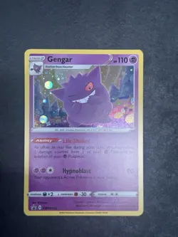 Pokemon Gengar Sword and Shield Promo Cosmo Holo Card swirl NM SWSH052 - Image 2