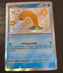 Pokemon Paldean Fates Wiglett Holo Rare Card 121/091 NM - Image 1