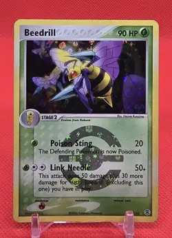 Beedrill FireRed LeafGreen Reverse Holo Swirl 1/112 (LP) Pokemon Card - Image 1