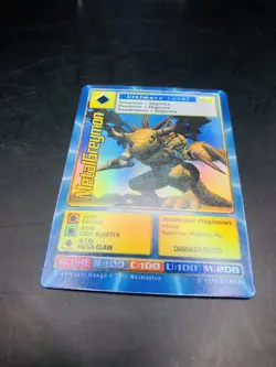 MetalGreymon DW-01 1999 Rare Holo Digimon Card Playstation Promo Bandai LP Foil - Image 3