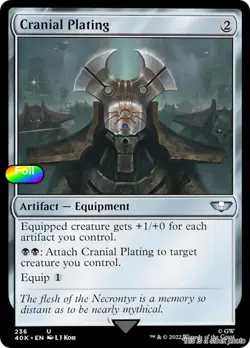 MTG Cranial Plating (Surge Foil) 236 Universes Beyond: Warhammer 40,000 NM Magic - Image 1