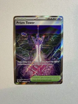 Pokemon Prism Tower 144/111 Chaos Rising Rare Holo Full Art Stadium English - Image 1