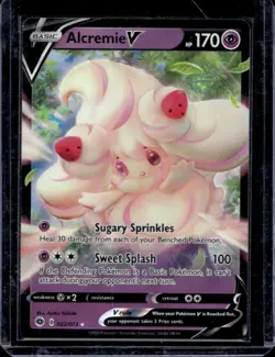2020 Pokemon SWSH Champion's Path Alcremie V Holo #022/073 - Image 1