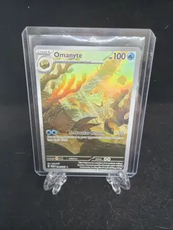 Pokemon Omanyte 180/165 Scarlet & Violet 151 Illustration Rare Holo 100 HP - Image 1