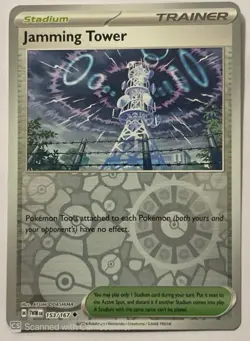 Pokemon Jamming Tower 153/167 SV06 Twilight Masquerade Reverse Holo Uncommon - Image 1