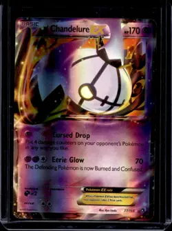 2013 Pokemon Black & White Legendary Treasures Chandelure Holo #77/113 - Image 1