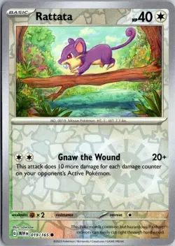 Pokemon 151 Rattata 019 Reverse Holo Scarlet & Violet NM - Image 1