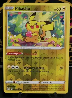 Pokemon Lost Origin Pikachu #052/196 Reverse Holo Sword & Shield - Image 1