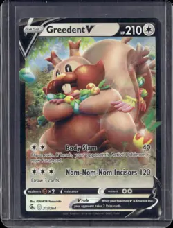 2021 Pokemon SWSH Fusion Strike Greedent V #217/264 - Image 1