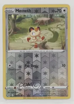 Meowth Reverse Foil Pokemon Sword & Shield Fusion Strike #199 - Image 1