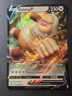 Slaking V 058/078 NM Pokemon GO Holo V Rare Pokemon - Image 1