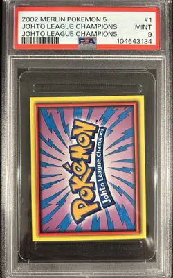 2002 Pokemon Merlin 5 Johto League Champions Sticker #1 - PSA 9 - POP 1 - Image 1
