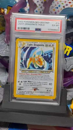 Pokemon tcg Light Dragonite 14/105 Neo Destiny Unlimited Holo Rare PSA 6 MINT - Image 1