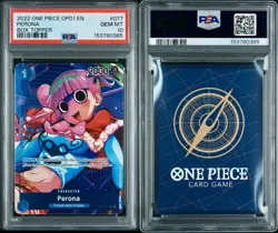 2022 PERONA ONE PIECE (Box Topper) OP01-077 Pre Errata Romance Dawn Foil PSA 10 - Image 3