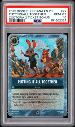 2025 DISNEY LORCANA EN P3-PROMO #27 PUTTING IT ALL TOGETHER PSA 10 - Image 1