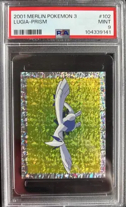 2001 Pokemon Merlin 3 Lugia Prism #102 - PSA 9 - Image 1