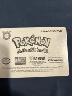 1998 Pokemon Poolside #PIKA-0019D/DVD 3D card Insert from VIZ Video DVD b32 - Image 2