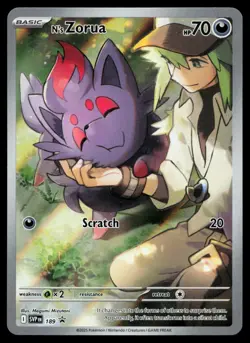 N's Zorua 189 Scarlet & Violet Black Star Promo Holo Pokemon Card - Image 1