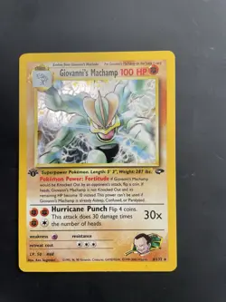 Pokemon Card Gym Challenge Giovanni’s Machamp (6/132) 1st Edition Holo - Image 1