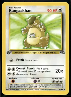 1999 Pokemon Jungle 21 Kangaskhan 1st Edition NON Holo LP - Image 1
