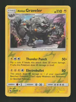 Alolan Graveler 41/145 Uncommon Guardians Rising Pokemon Reverse Holo Near Mint - Image 1