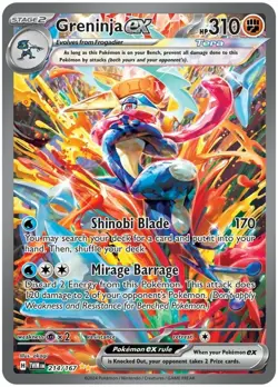 NM-Mint Greninja ex - 214/167 - Special Illustration Rare Pokemon Twilight Masqu - Image 1