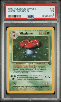 1999 POKEMON JUNGLE #15 VILEPLUME-HOLO PSA 5 - Image 1