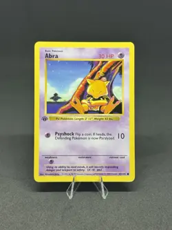 Pokemon Card TCG Abra Shadowless Base Set 1st Edition Common 43/102 LP - Image 1