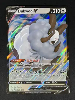 Pokemon Dubwool V SWSH049 JUMBO Overzsize Black Star Promo NM-M - Image 1