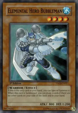 Yu-Gi-Oh! Elemental HERO Bubbleman 1st Ed. YSDJ-EN017 Super Rare NM/LP x1 - Image 1