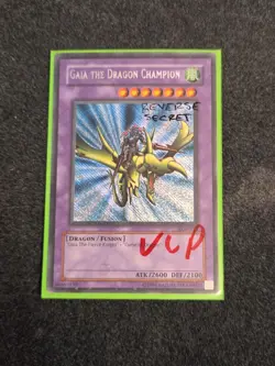 Yugioh Gaia the Dragon Champion LOB-125 Secret Rare VLP Reverse Holo Error - Image 1